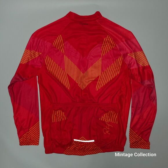 RAPHA CYCLING RED ORANGE PINK REFECTIVE FULL ZIP JACKET JERSEY WOMEN'S SIZE XL - Picture 6 of 10